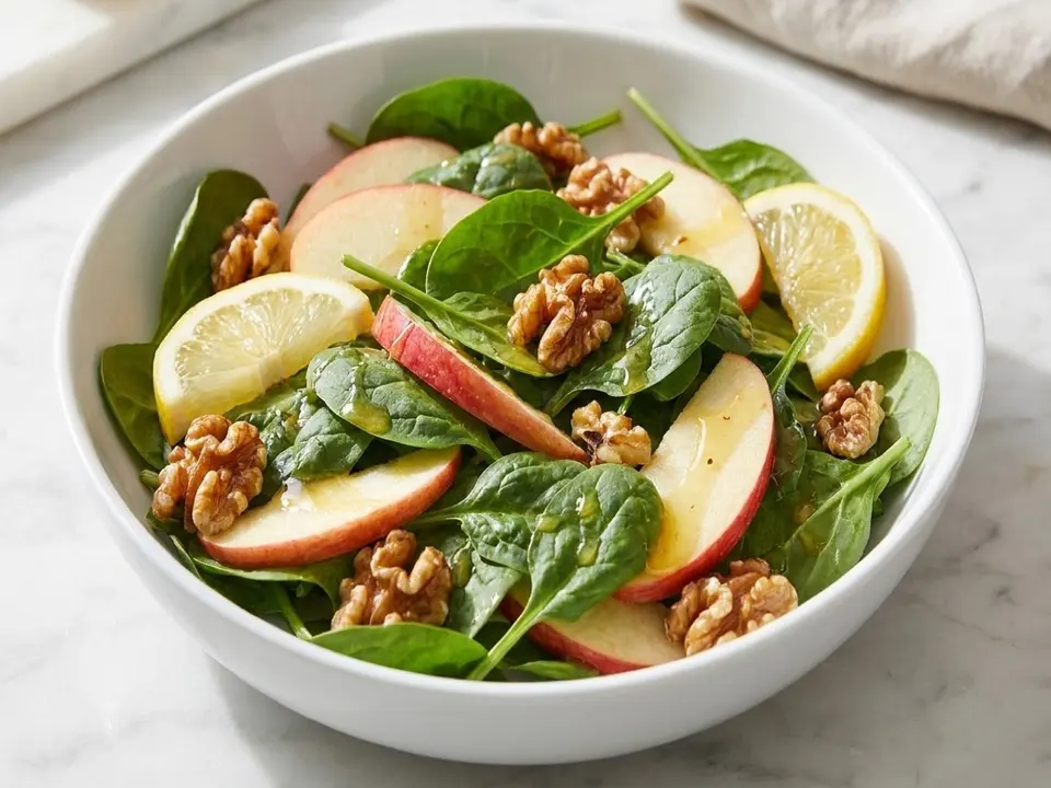 Apple Walnut Spinach Salad