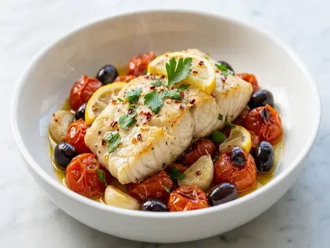 Baked Fish Tomato Olive