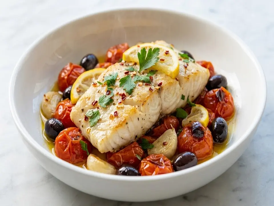 Baked Fish Tomato Olive