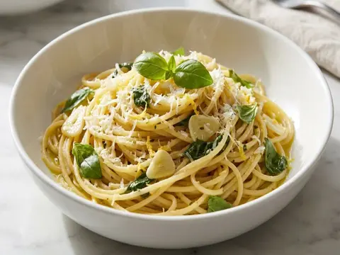 Basil Garlic Olive Pasta