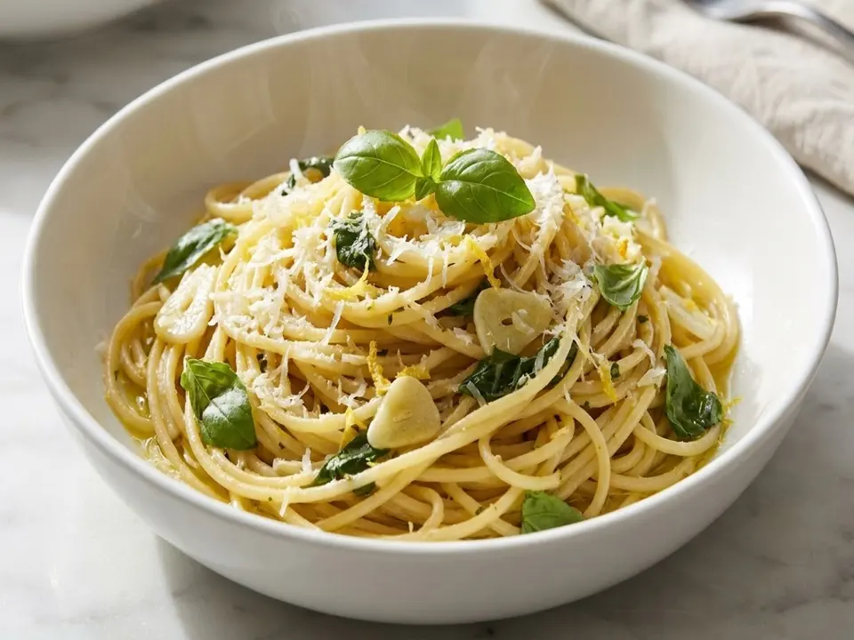 Basil Garlic Olive Pasta