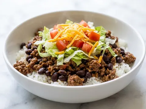 Beef Bean Burrito Bowl