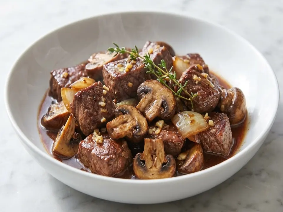 Beef Mushroom Red Wine Skillet
