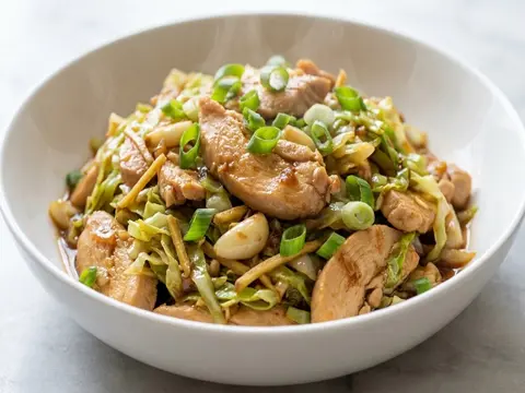 Chicken Cabbage Garlic Stir-Fry