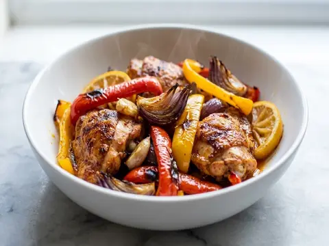 Chicken Pepper Onion Traybake