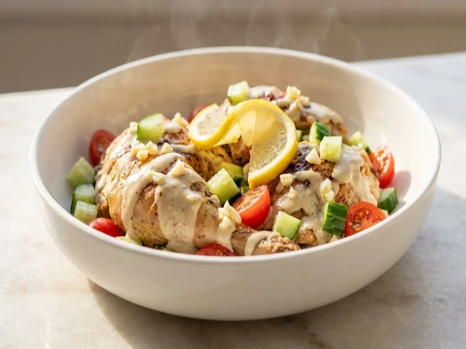 Chicken Tahini Lemon Plate