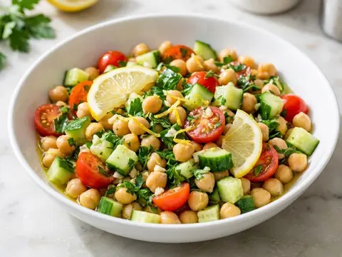 Chickpea Cucumber Herb Salad