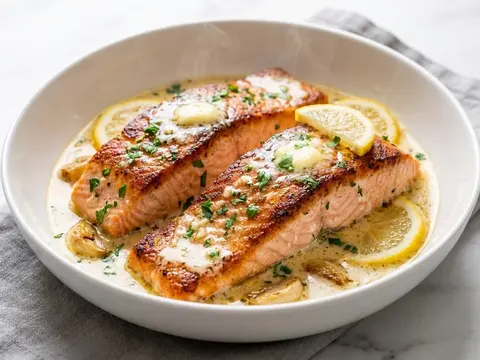 Creamy Garlic Salmon Skillet