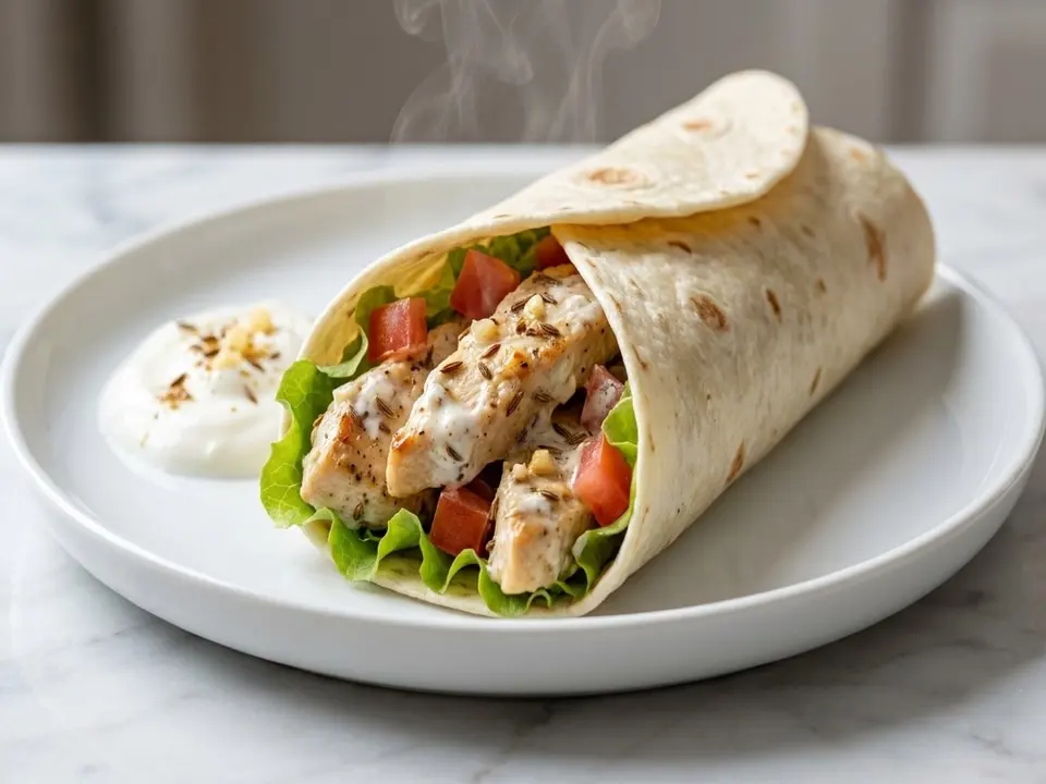 Cumin Yogurt Chicken Wrap