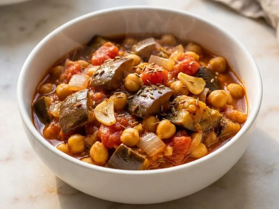 Eggplant Chickpea Tomato Stew