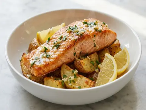 Garlic Butter Salmon Potato