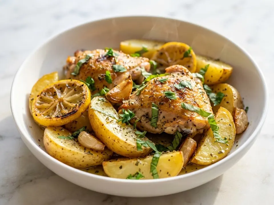 Greek Chicken Potato Bake