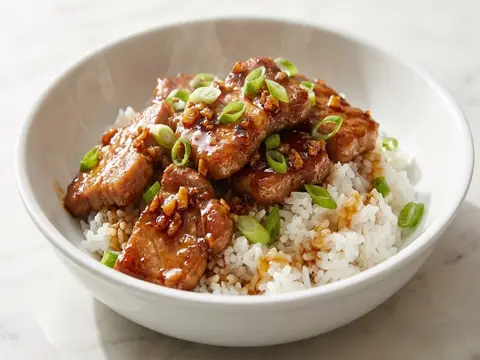 Honey Garlic Pork Rice