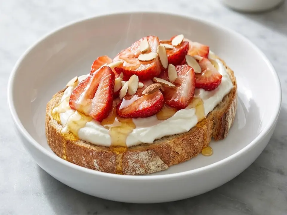 Honey Yogurt Strawberry Toast