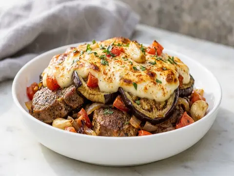 Lamb Eggplant Yogurt Bake