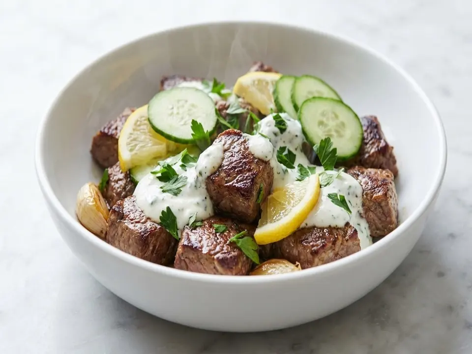 Lamb Yogurt Herb Skillet