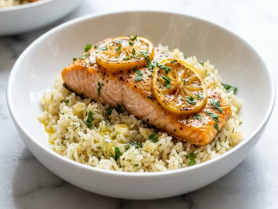 Lemon Herb Salmon Rice
