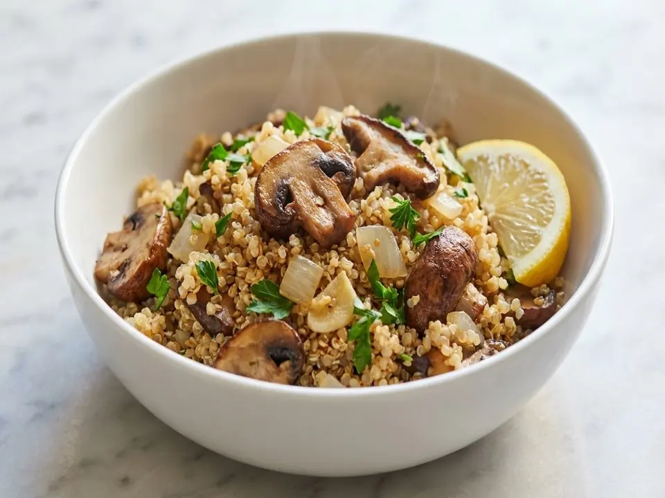 Mushroom Herb Quinoa Pilaf