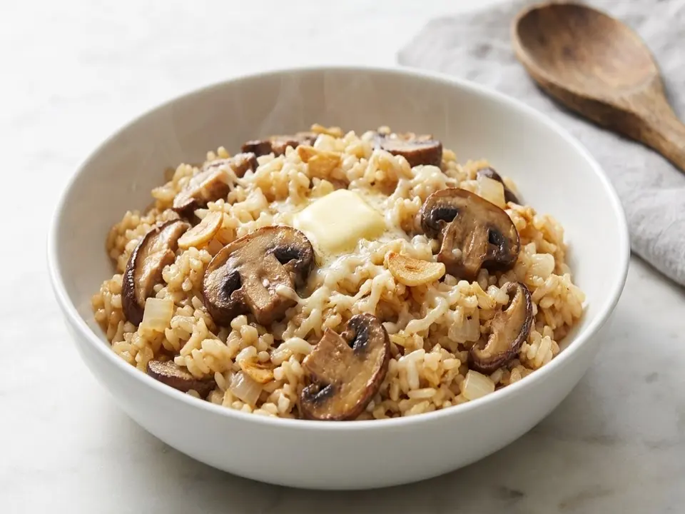 Mushroom Parmesan Rice