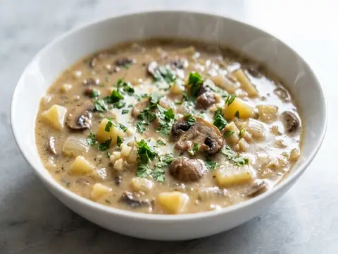 Mushroom Potato Herb Soup