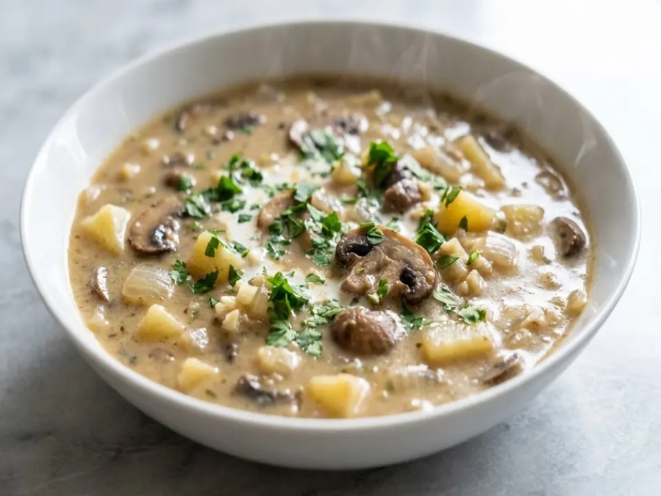 Mushroom Potato Herb Soup