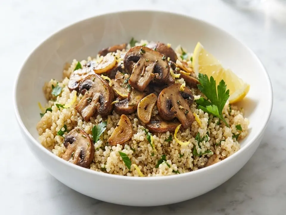 Mushroom Quinoa Herb Bowl
