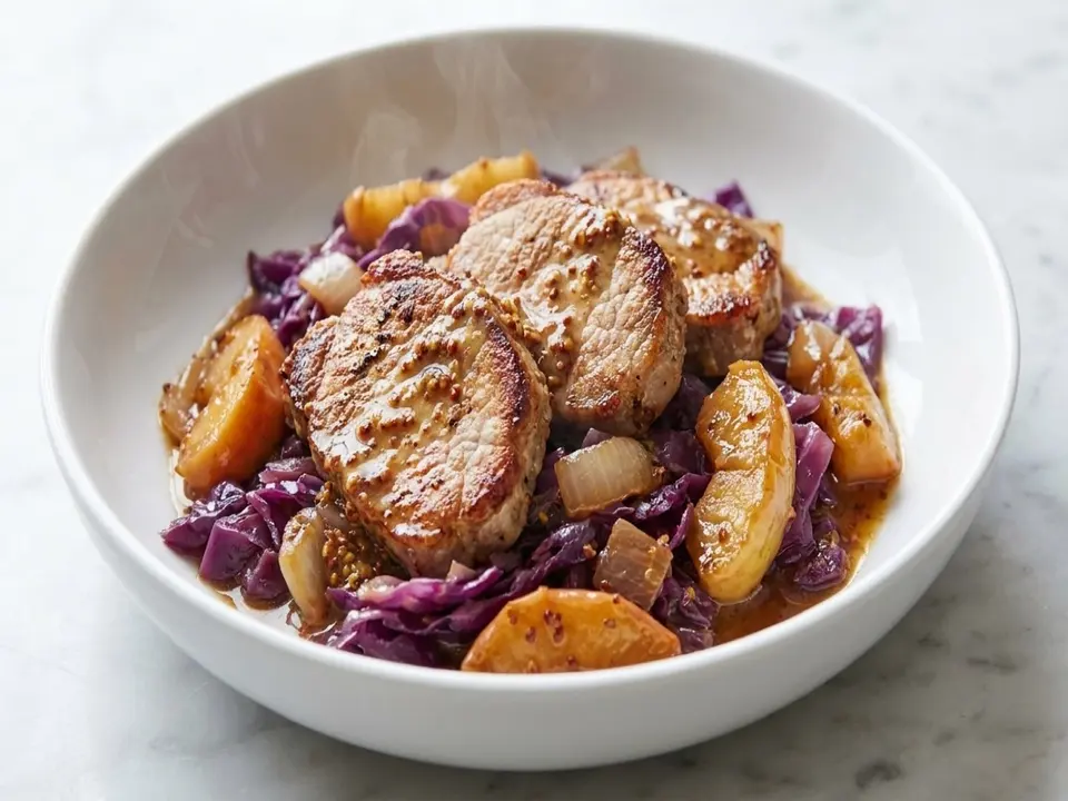Pork Apple Cabbage Skillet