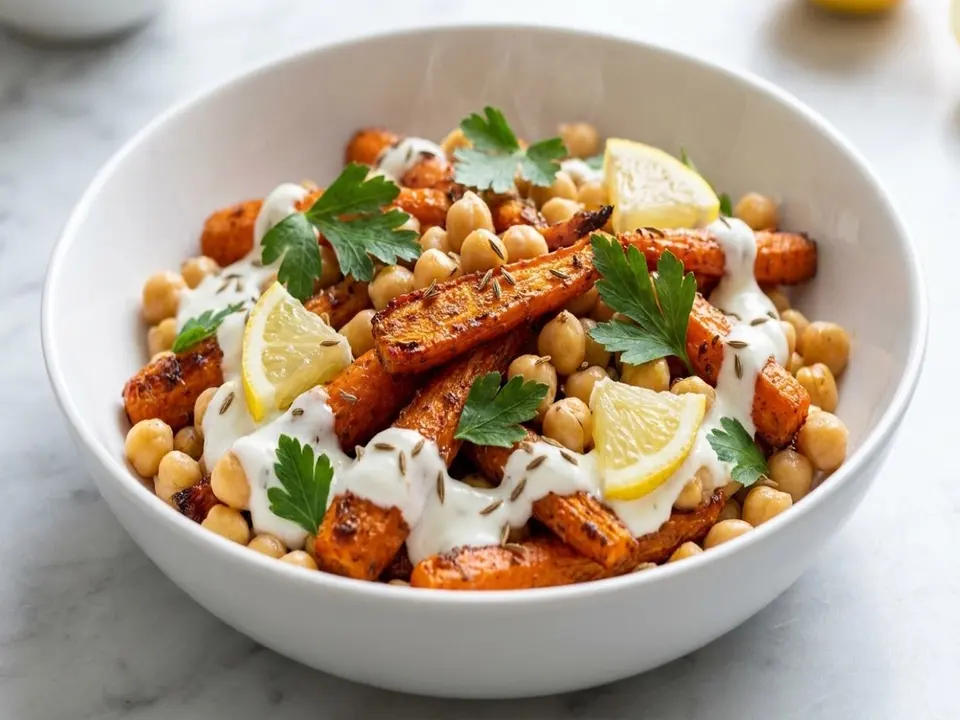 Roasted Carrot Chickpea Salad