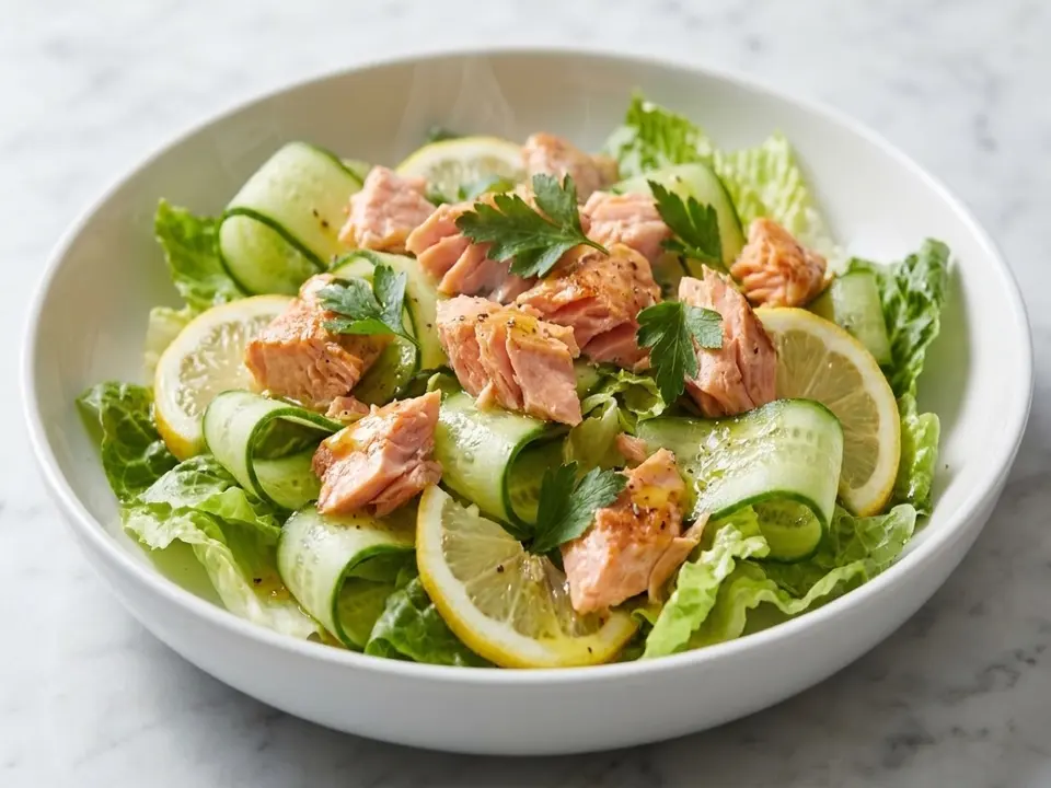 Salmon Lemon Cucumber Salad
