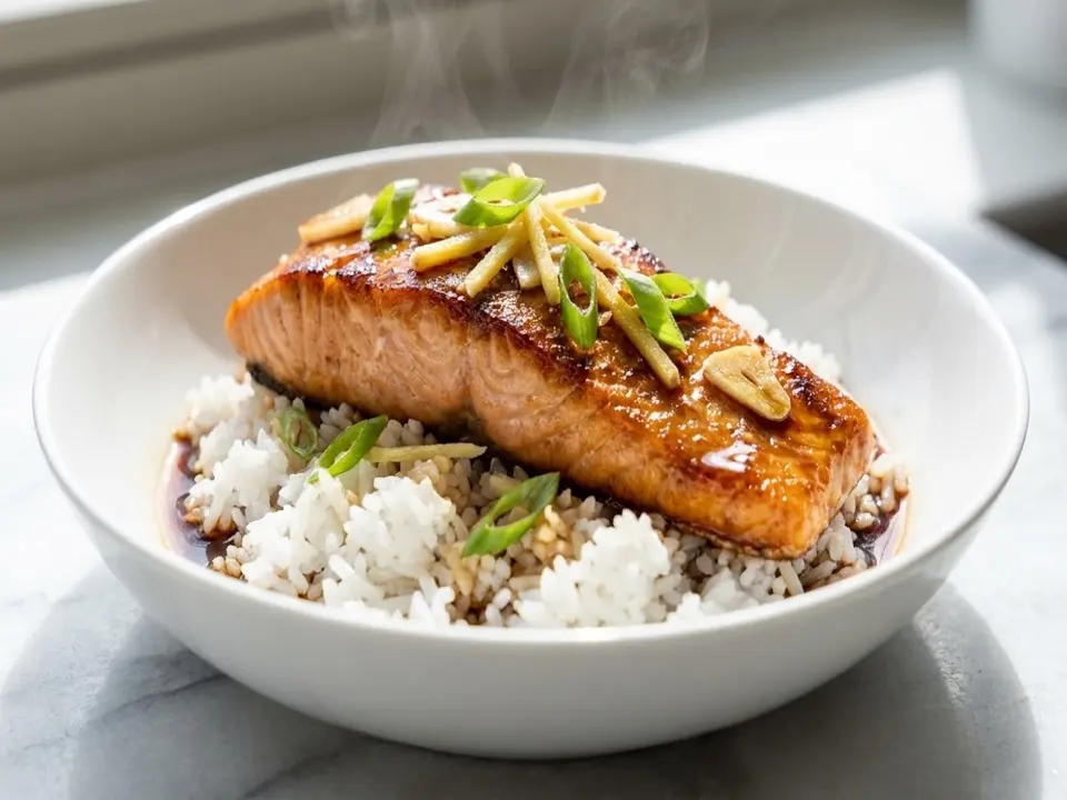 Salmon Soy Ginger Rice