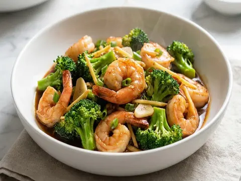 Shrimp Broccoli Garlic Stir-Fry
