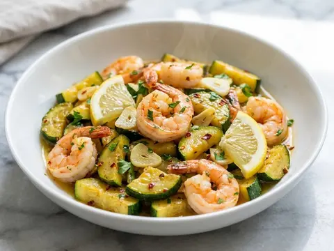 Shrimp Zucchini Garlic Skillet