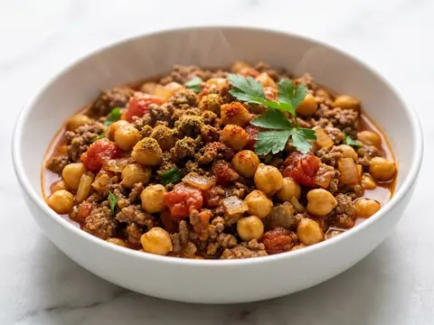 Spiced Beef Chickpea Skillet