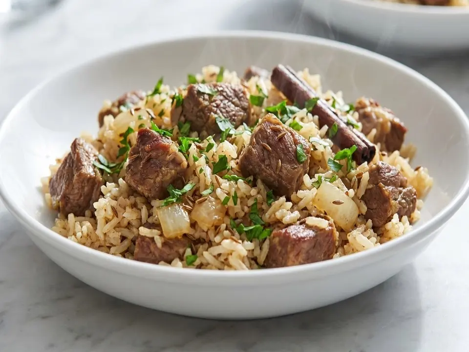 Spiced Lamb Rice Pilaf
