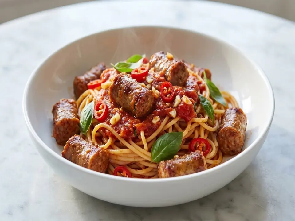 Spicy Sausage Tomato Pasta