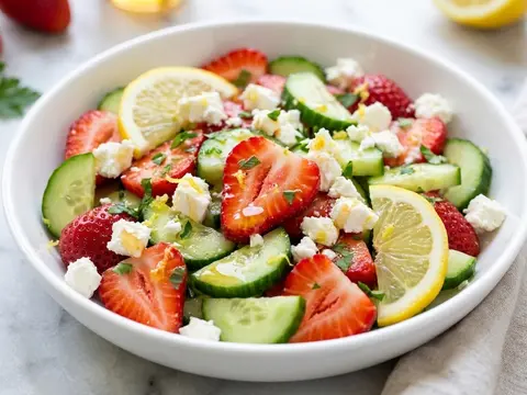 Strawberry Cucumber Feta Salad