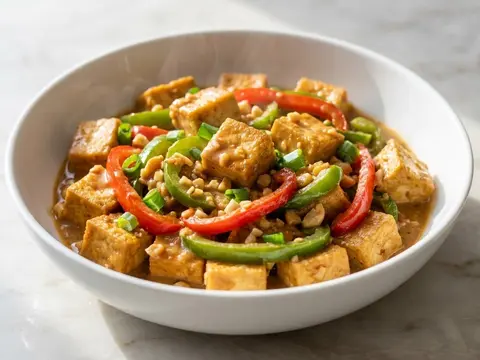 Tofu Peanut Pepper Stir-Fry