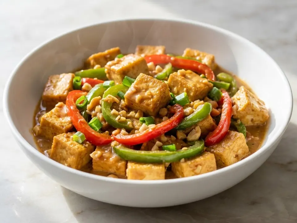 Tofu Peanut Pepper Stir-Fry