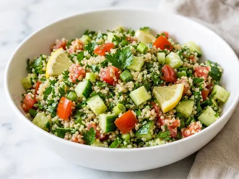 Tomato Cucumber Quinoa Tabbouleh