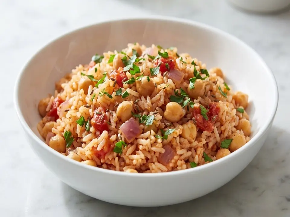 Tomato Herb Rice with Chickpeas