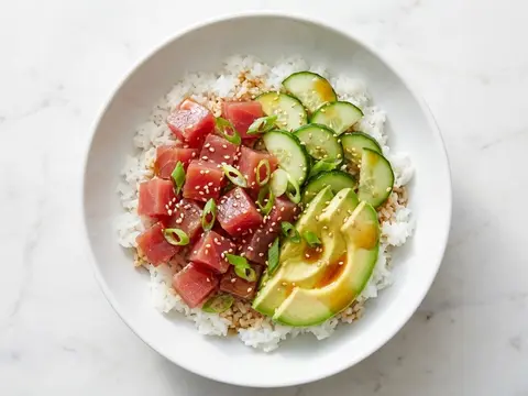 Tuna Cucumber Rice Bowl