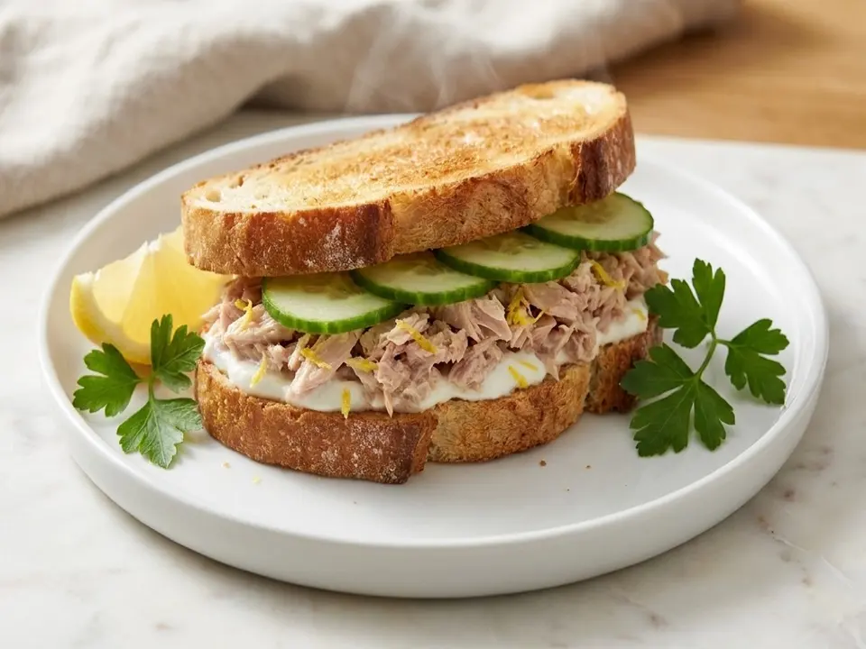 Tuna Yogurt Cucumber Sandwich