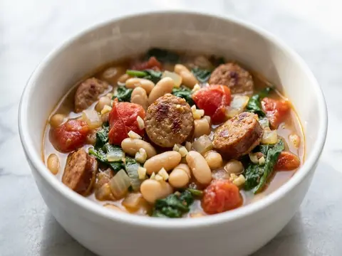 White Bean Sausage Spinach Stew